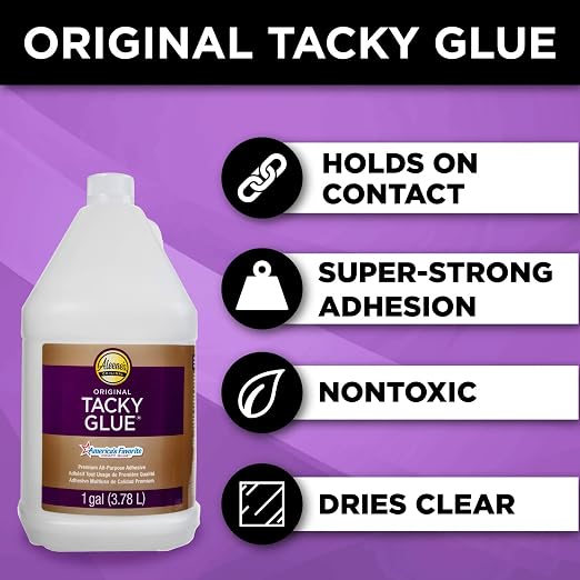 Aleene's Original Tacky Glue, All Purpose Adhesive, Perfect for Crafts and DIY Projects, Dries Fast and Clear for Large Projects, Refills, 128 fl oz, 1 Gallon