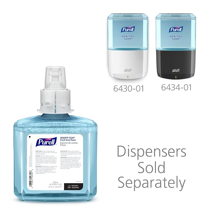 PURELL Brand HEALTHY SOAP Foam, Fresh Scent, 1200 mL Refill for PURELL ES6 Automatic Soap Dispenser (Pack of 2) - 6477-02 - Manufactured by GOJO, Inc.