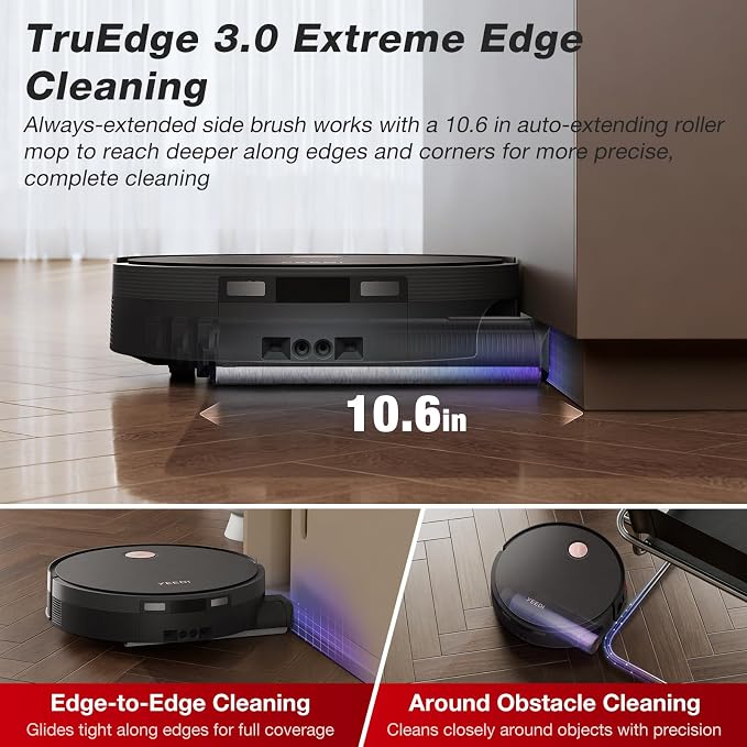 Yeedi S20 Infinity Ultra Robot Vacuum and Mop, FocusJet Stain Pre-Dissolving Tech, Mop Roller Smart Cover, 22000Pa Suction, 145°F Hot Air Dry, PowerBoost Plus Tech, AI Obstacle Avoidance,Omni Station