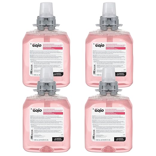 GOJO FMX-12 Luxury Foam Handwash, Cranberry Scent, EcoLogo Certified, 1250 mL Foam Soap Refill for Push-Style Dispenser (Pack of 4) - 5161-04