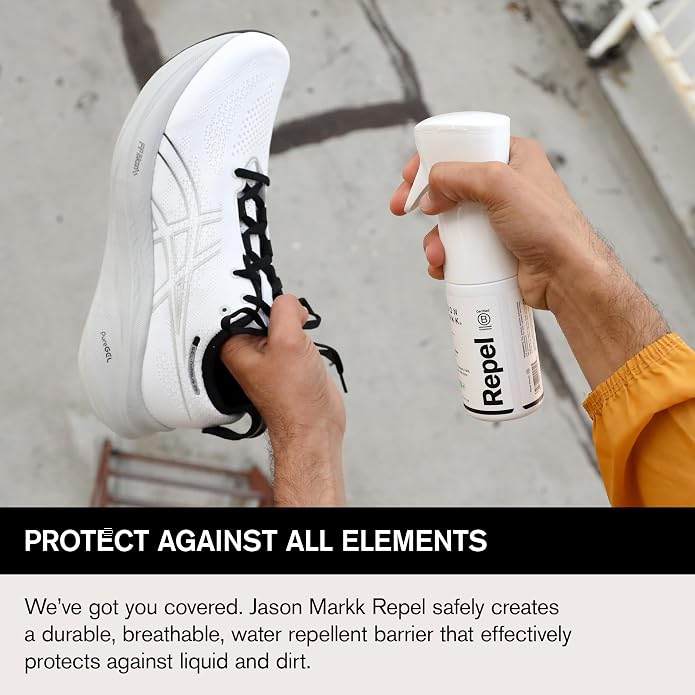 Jason Markk Repel Spray & Suede 3-Piece Cleaning Kit Bundle, Shoe & Sneaker Cleaner, Brush & Stain Eraser, Non-Aerosol Water & Stain Repellent Spray, Safe for Leather, Suede, Nubuck, Cotton, Knits