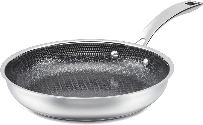Cuisinart FusionPlus Hybrid Stainless Steel 10 Inch Skillet, PurelySear Hybrid Searing Surface, Oven Safe, Cool Grip Handle, Dishwasher Safe, Induction Compatible