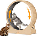 Homegroove XXXL Giant Cat Wheel, 59"/150cm Extra Large Cat Exercise Wheel for Maine Coon & Large Cats - Spinal Alignment Design, Solid Wood Cat Treadmill with Safety Lock & Anti-Pinch Gap