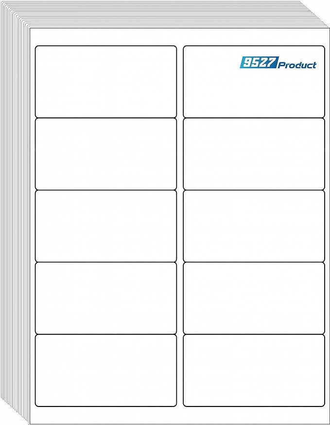 9527 Product 10 UP Sticker Labels,2x4 inches FBA Shipping Address Labels for Laser/Ink Jet Printer,Total 5000 Labels