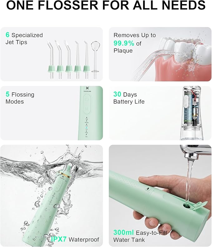 Upgraded Pro Dental Care Kit: 5-Mode Water Flosser & 50,000 VPM Sonic Electric Toothbrush | Premium Oral Clean Set with Enhanced Cleaning Modes, Larger Tank & Refined Design for Advanced Gum Health