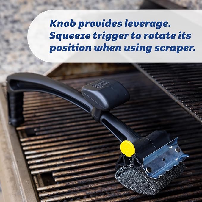 Scrub Daddy BBQ Daddy + Refill Heads - BBQ Cleaning Brush with Scraper & Bottle Opener, Barbeque Grill Cleaner, Wire Bristle Free, Barbecue Cleaner Brushes, High-Tech Cleaning Accessories for Men