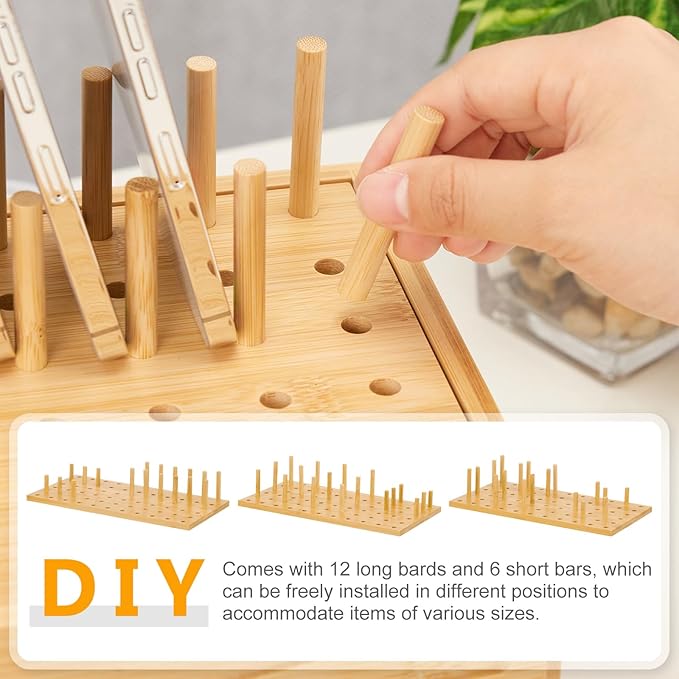 Homde Bamboo Charging Station Organizer: 2 Layer Charger Holder with Drawer for Office Home - Electronic Docking Stand for Multiple Devices, Tablets, Phones