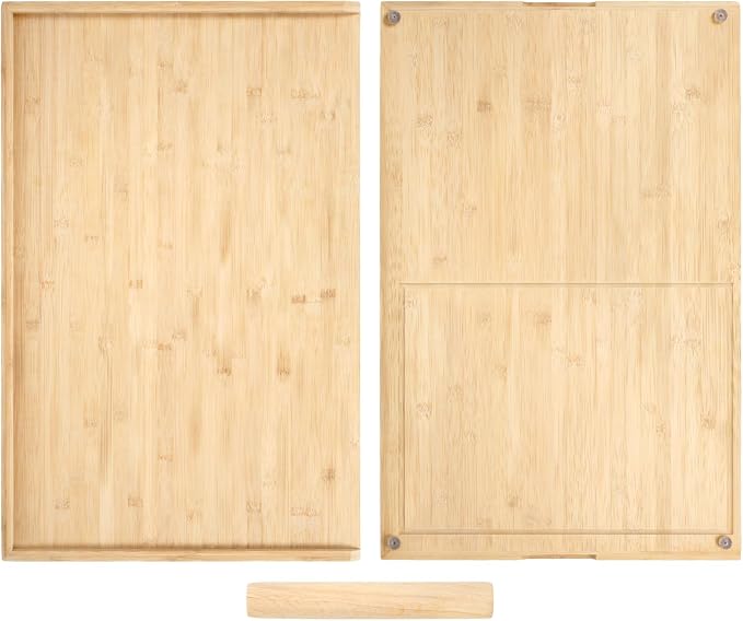 Bamboo Cutting Board Double Sided 28” x 18” with Juice Groove, Large Wooden Cutting Boards for Kitchen, Wood Chopping Board with Side Handles for Fruit, Meat, Kneading Dough