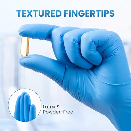 Borje Nitrile Exam Gloves Small, 100 Count Disposable Gloves, Blue | Latex-Free Powder-Free, Food Safe, Cooking, Cleaning