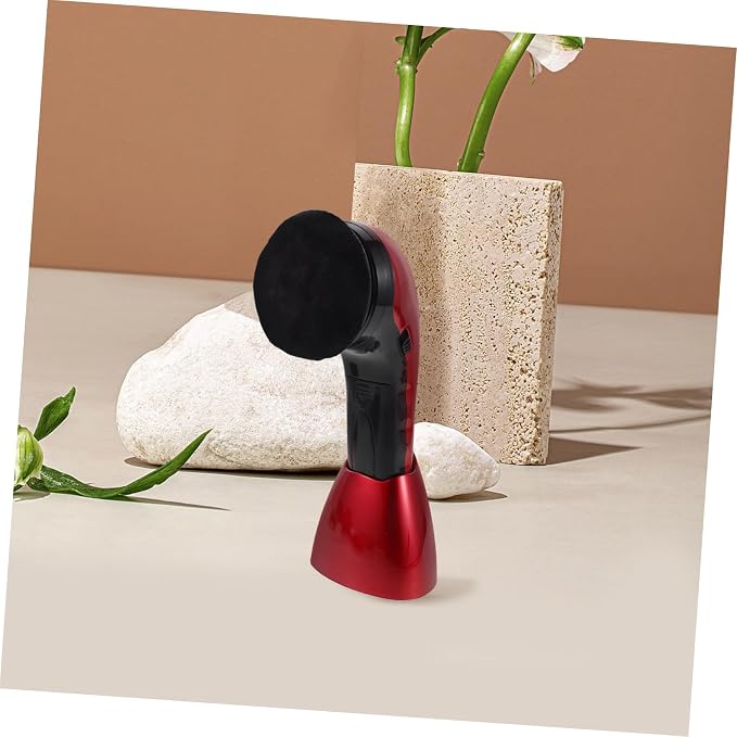 Electric Shoe Polishing Brush Set Replacement Heads with Dual Power | Fiber, Sponge, Plastic Components, Dust Removal and Deep Cleansing, for Office or Travel Use, 710 Red Version