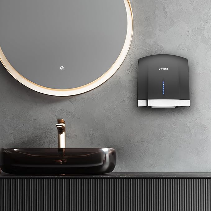 Commercial Hand Dryer Electric Compact Hand Dryer for Bathrooms Commercial 1800W High Speed Hand Dryer with Hot Cold Air and Noise Reduction 110V Silver