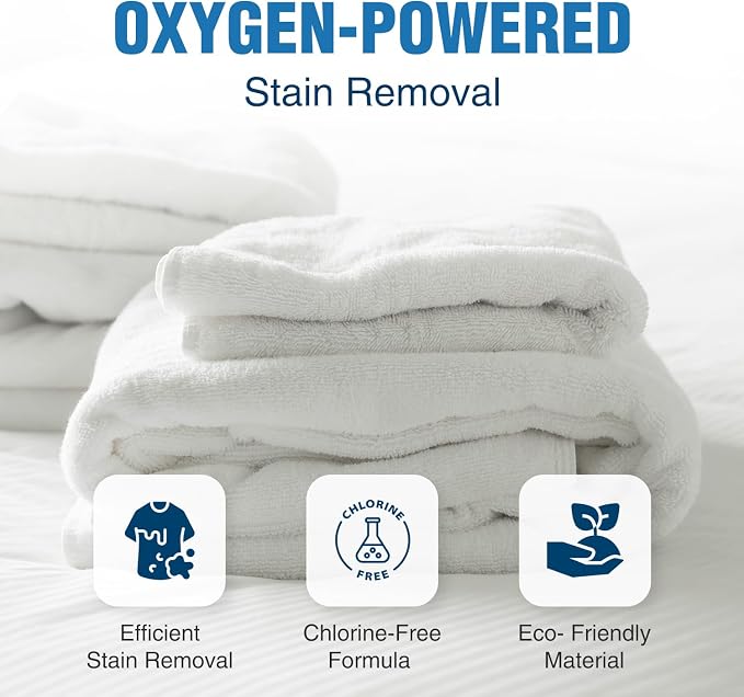 Sodium Percarbonate – Oxygen Bleach Powder & Laundry Booster – Multi-Purpose Cleaner for Stain Removal, Whitening, Deodorizing – Chlorine-Free (10LB)