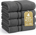LANE LINEN Towel Set for Bathroom 4 Piece Soft Absorbent Quick Dry - Grey | Towels And Washcloths Sets - Oversized & Roomy, Lightweight & Breathable, Fade-Resistant Color, Classic Terry Weave