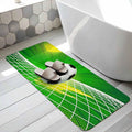 Green Football Bathroom Runner Rugs Non Slip Washable Absorbent Narrow Long Bath Mat Soccer Ball Goal Net Vibrant Runner Rugs for Kitchen Hallway Bedroom Laundry Study Room 31.5"x78.7"