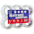 P PERFECTAPE Heavy Duty Packing Tape 6 Rolls, Clear, 2.7 mil, 1.88" x 60Y | Total 360Y, Ultra Strong, Refill for Packaging and Shipping