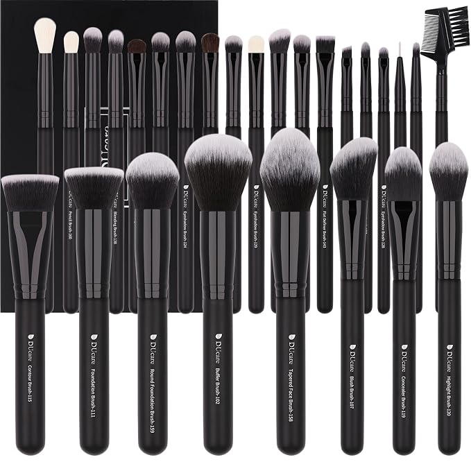 DUcare Professional Makeup Brushes Set 27Pcs | Makeup Brush Set Premium Synthetic Kabuki Foundation Blending Face Powder Blush Concealers Eye Shadows Brushes