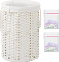 SETVSON Laundry Hamper Laundry Basket Round 19.0 Gal (72 L) Handwoven Rattan Hamper, Large Wicker Laundry Hamper with Removable Laundry Bag Handles 2 Mesh Bags for Bedroom Living Room White (No Lid)