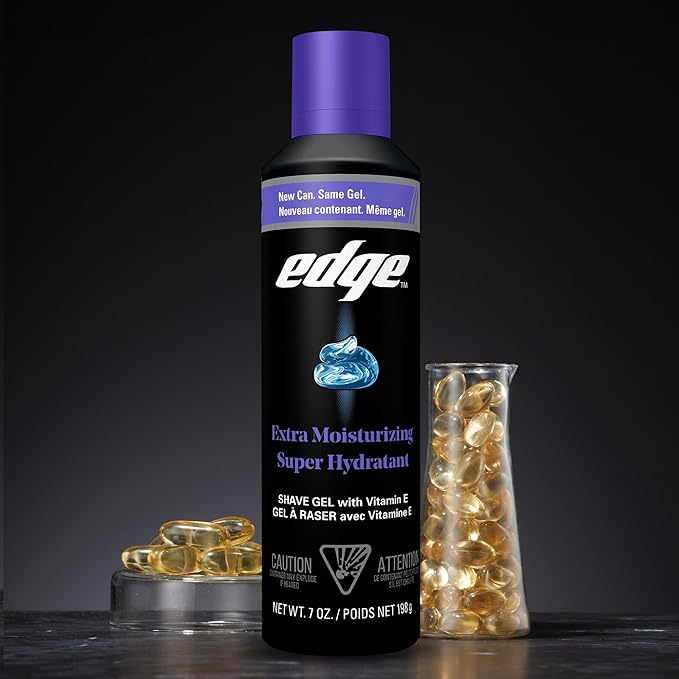 Edge Shaving Gel for Men, Extra Moisturizing with Vitamin E, (6 Pack) - Shave Gel For Men That Moisturizes, Protects and Soothes To Help Reduce Skin Irritation