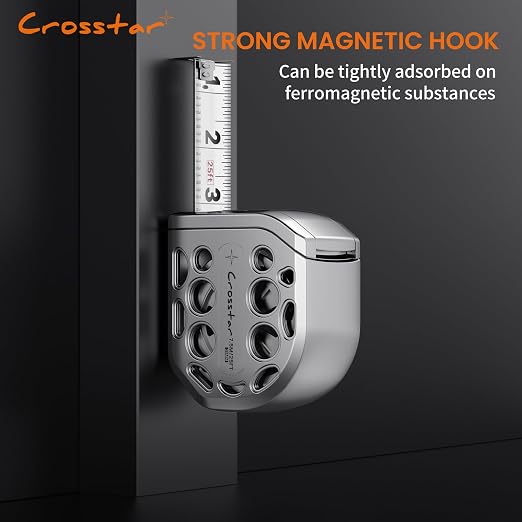 Crosstar 2 Pack 25FT Magnetic Self-Locking Stainless Steel Tape Measure, Double-Sided Scale, Waterproof & Rustproof Retractable Measuring Tape with Hollow Design for Home, Industrial, Woodworking