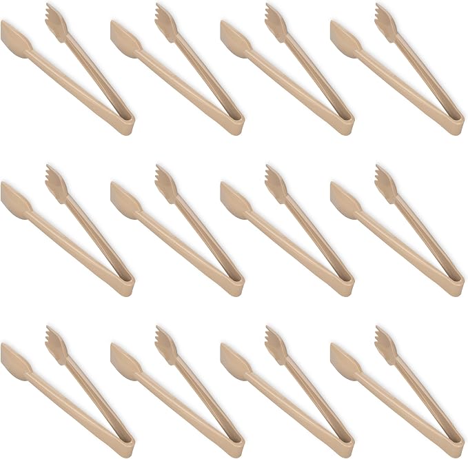 Carlisle FoodService Products 460606 Carly Salad Tong, 6" Salad Tong, Beige (12 Pack)