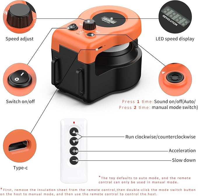 AsFrost Interactive Cat Toy for Indoor Cats Chase/Run/Hunt/Exercise-Orange | Self Play/Remote Control Funny Cat Toy, Gifts for Cat Lovers, Kitty's Weight Loss and Health