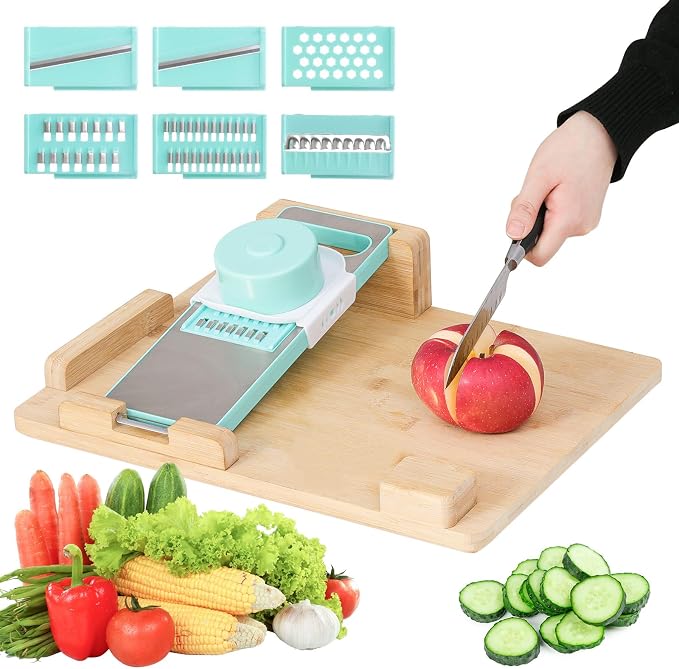 One-Handed Cutting Board, Adaptive Cutting Board for Disabled &Stroke Patients & Handicapped People, Handicap Kitchen Chopping Boards with Peeler& Steel Spikes & Grater