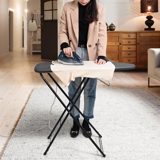 Duwee 13"×35" Ironing Board Small with Heat Resistant Cover Thicken Padding | Folding Compact Ironing Board,Light Weight,Easy to Storage