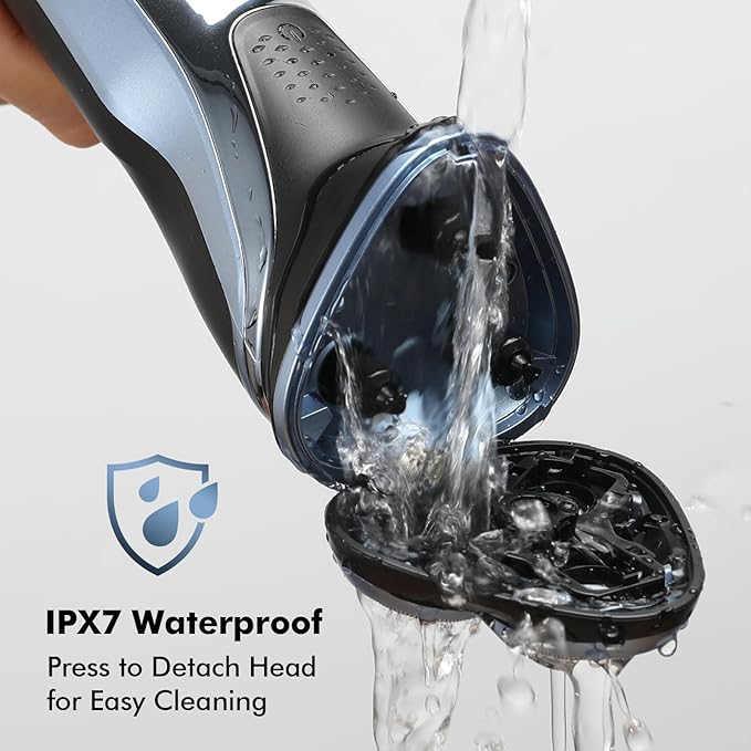 5D Electric Razor for Men:IPX7 Waterproof Wet or Dry | Rotary Electric Shavers for Men - LED Display - USB-C 2-Hour Fast Charge for Travel - Precise Blades & Pop-up Trimmer