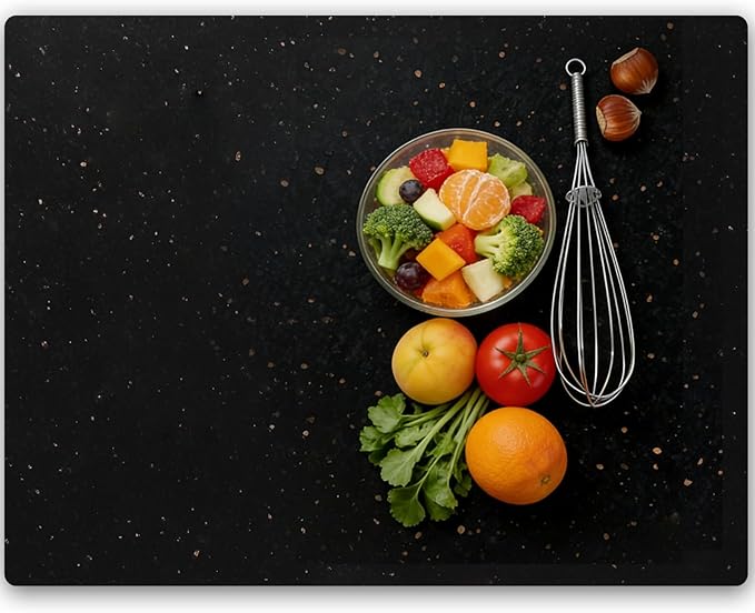 Granite Cutting Board for Kitchen 20×16 Inch black | Natural stone, 0.59" thick, non-slip feet, stay cool for dough/butter, ideal for pastry, cheese, charcuterie, pizza, bread