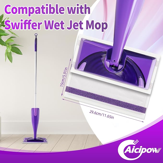 40 Counts Disposable Mop Pad Refills for Swiffer Wet Pads Refill, Replacement for Swiffer Wet Jet Pads Disposable Pad Hardwood Floor Spray Mop Pads Refills, Thickness & Absorbent