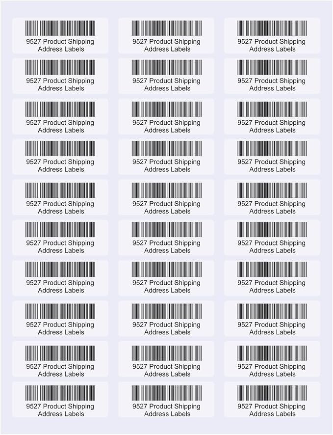 9527 Product 30 up 1 x 2-5/8 Sticker Labels Shipping Address Labels 2000 Sheets SKU Labels for Laser/Ink Jet Printer,Total 60000 Labels
