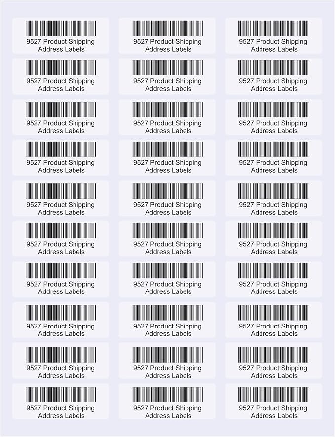 9527 Product 30 up 1 x 2-5/8 Sticker Labels Shipping Address Labels SKU Labels for Laser/Ink Jet Printer,100 Sheets,Total 3000 Labels