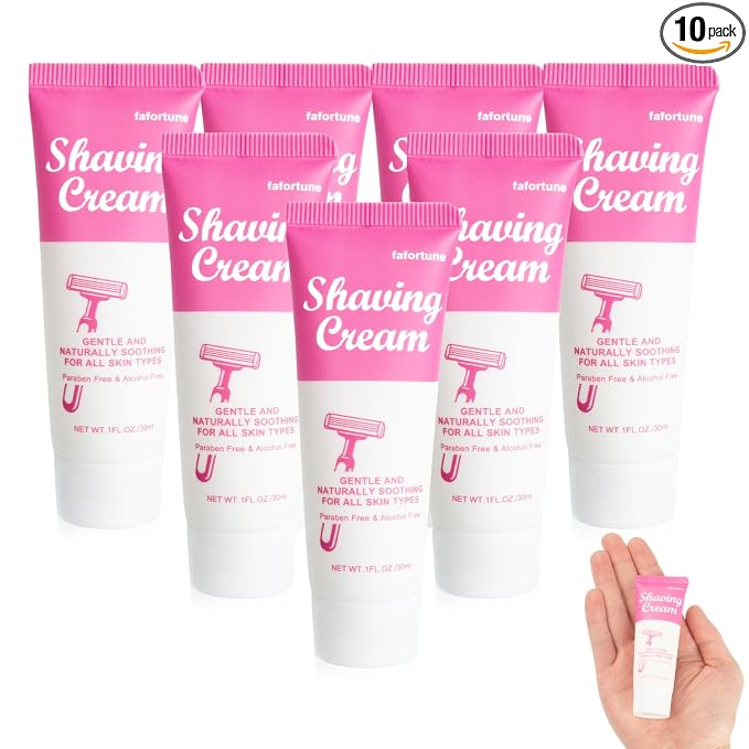 Womens Shaving Cream Bulk Travel,1fl oz/30ml Shave Gel for Women,Care Dry Skin Womens Shave Gel for Travel Guests(Jasmine,Pack of 10)