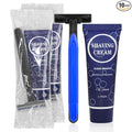 Shaving Razor Set, Disposable Individually Wrapped Manual Twin Blade Razors in Bulk Smooth Shaving Razors with Mini Shaving Cream Toiletries for Hotel Charity Camping Travel Homeless 1oz (Pack of 10)