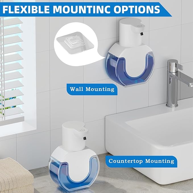 2Pack Automatic Soap Dispenser Touchless,Rechargeable Liquid Soap Dispenser,15oz/420ml Smart Hand Soap Dispensers,4-Level Adjustable,Wall Mount for Bathroom Kitchen Dish Soap,Hands-Free(White)