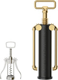 Large Tabletop Corkscrew Wine Opener Centerpiece - Aluminum & Brass Finish Bottle Opener, Tablescape Decor, Luxury Gift for wine lovers, Dad, Mom, Retirement, Housewarming, Corporate Matte Black