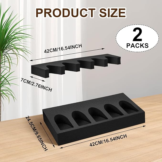 Geelin 2 Set Foam Gun Rack Gun Safe Accessory Universal Gun Safe Organizer with Magnetic Strip and Holder for Butt Stocks Shotgun Rifle Rack Rifle Rest Holder for Metal Gun Storage Gun Cabinet Gifts