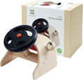 PlanToys® Wooden Driving Console Montessori Kids Pretend Play Dashboard Toy | steering wheel gear shift controls, wooden driving console, montessori pretend play dashboard, role play coordination, kids t