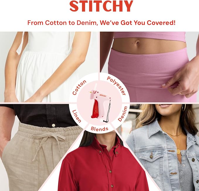 Stitchy No-Sew Hemming Tool- Easy, Portable, Professional-Grade Tagging Gun for Quick, Temporary Hems on Pants, Skirts, Dresses, and Sleeves