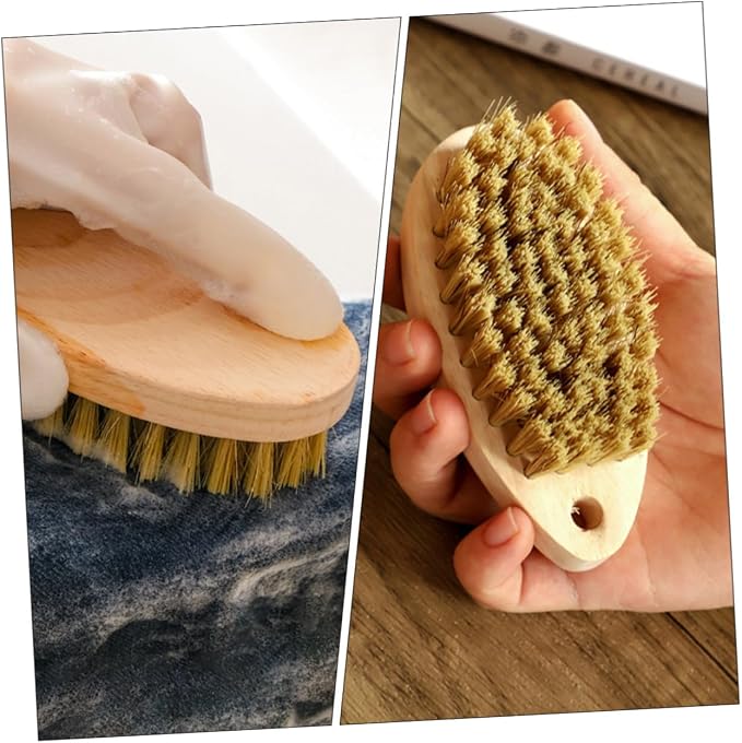 2pcs Bristle Brush Carpet Cleaner Brush Floor Scrubbing Brush Long Handled Stiff Brush Shoes Washing Scrub Brush Floor Cleaning Brush Laundry Soft Fur Shoe Brush Wood