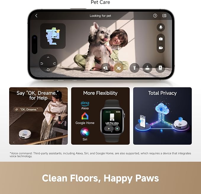 DREAME L60 Pro Ultra Robot Vacuum and Mop with Auto-Empty, 35,000Pa Suction, Hot Water Mop Self-Cleaning, and Smart Obstacle Avoidance, White