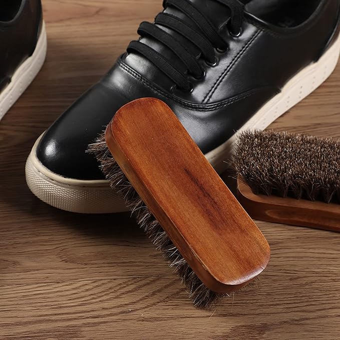 Polishing Brush Wood Handle Use For Leather Shoes Bag Coat Car Seat Soft Dust Removal And Polishing