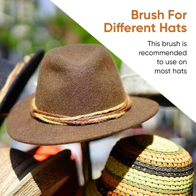 Hat Brush Horsehair Felt Hat Cleaner, Horse Hair Brush for Baseball Cap, Cowboy Hats, Shoes, and Clothes Brush, Soft Bristles Wooden Cleaning Brush, Durable Dust and Lint Remover, 3 Pack - Superio