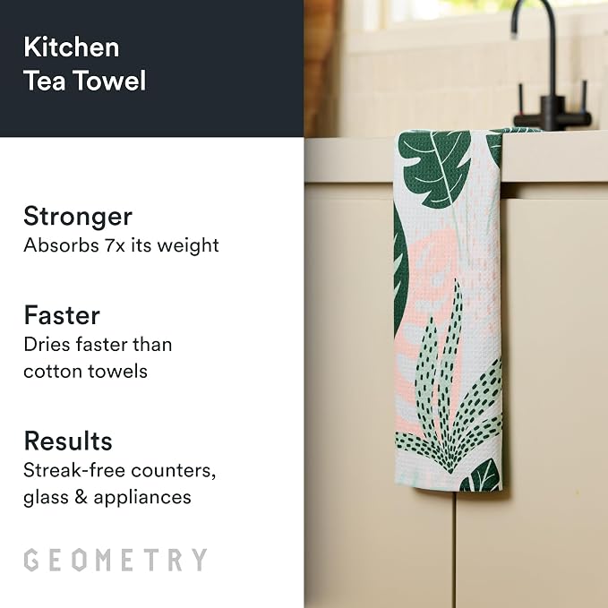 GEOMETRY Kitchen Tea Towels - Quick Dry Microfiber Dish Towels for Kitchen Diedre, 18" x 30" 1 Pack
