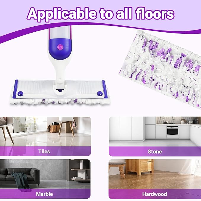 Pure Realm 32 Count Disposable Power mop Refills for Swiffer Power Mop Multi-Surface and PowerMop Wood , Unscented Powermop Clean Replacement Mopping Pad
