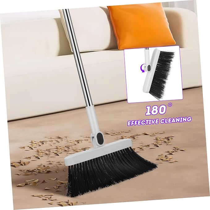 1set Broom Dustpan Set for Home Cleaning Head Sturdy Plastic Space-Saving