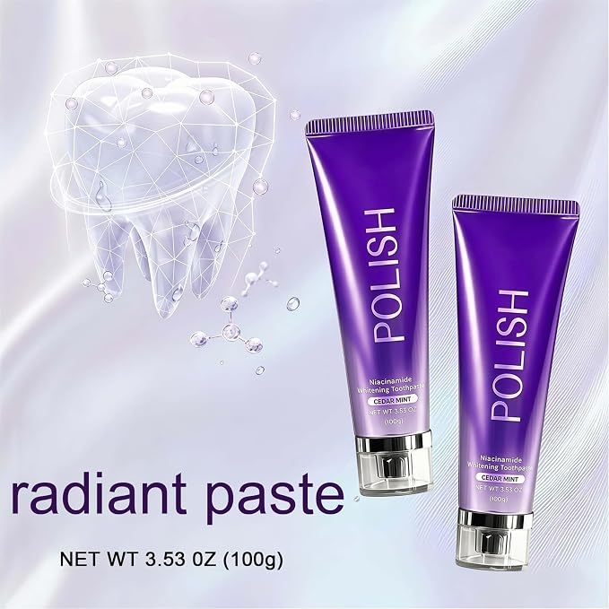 Whitening Toothpaste with Niacinamide, Teeth Cleaning Toothpaste for Fresh Breath and Plaque Removal, Helps Brighten Teeth and Remove Surface Stains for Adult Oral Care, 2 PCS