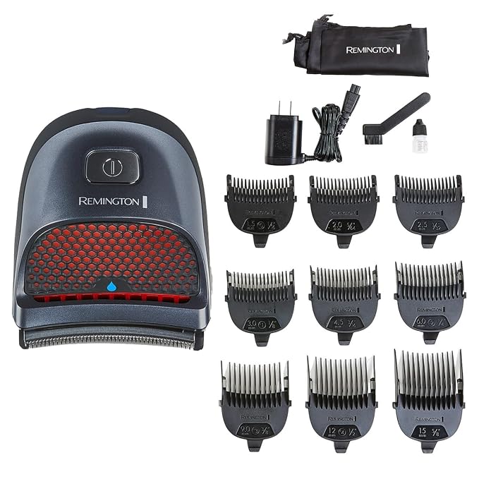 Remington Shortcut Pro Self-Haircut Kit for Men, Waterproof Hair Clippers | Waterproof and Cordless, Electric Razor for Head, Beard, And Body, Curved Blades, 9 Trimmer Lengths, 5-minute Quick-charge