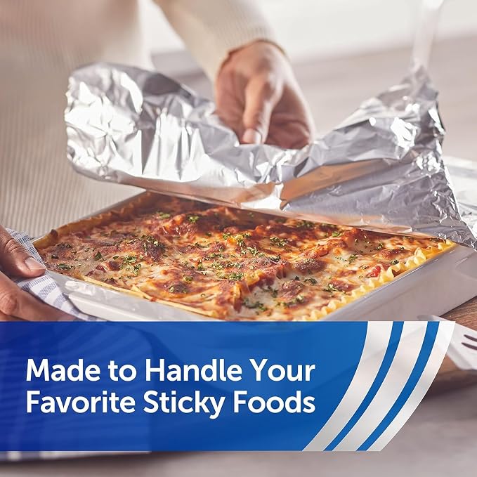Reynolds Wrap Non-Stick Aluminum Foil, Heavy Duty Kitchen Foil for Easy Prep, Cooking, Baking and Cleanup, Food Storage and Grill Use, 50 Square Foot (Pack of 5)