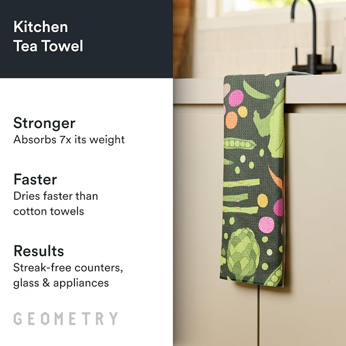 GEOMETRY Kitchen Tea Towels - Quick Dry Microfiber Dish Towels for Kitchen Spring Sprout, 18" x 30" 1 Pack